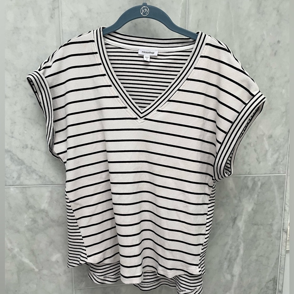 Mittoshop women’s striped casual shirt size small